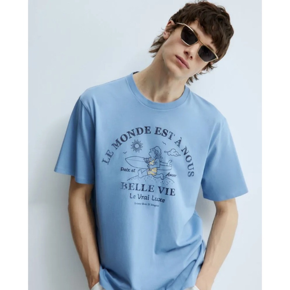 Sfera Artistes et Pecheur Blue surfer Graphic Tee XL 42